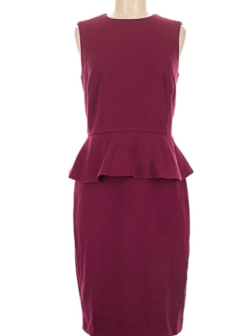 Ann Taylor Plum Sleeveless Peplum Sheath Dress 8 Tall